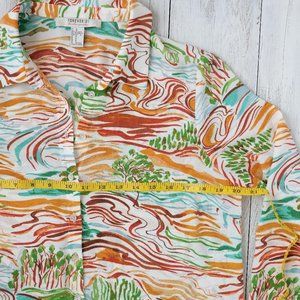 Forever 21 Contemporary Abstract Landscape Print Blouse